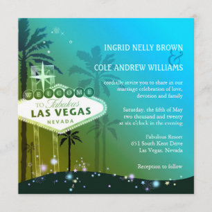 Invitation Mariage Glam Blue Las Vegas