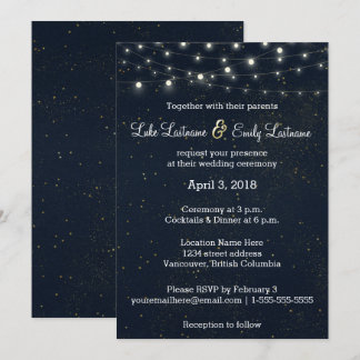 Invitation Mariage Glamour de minuit