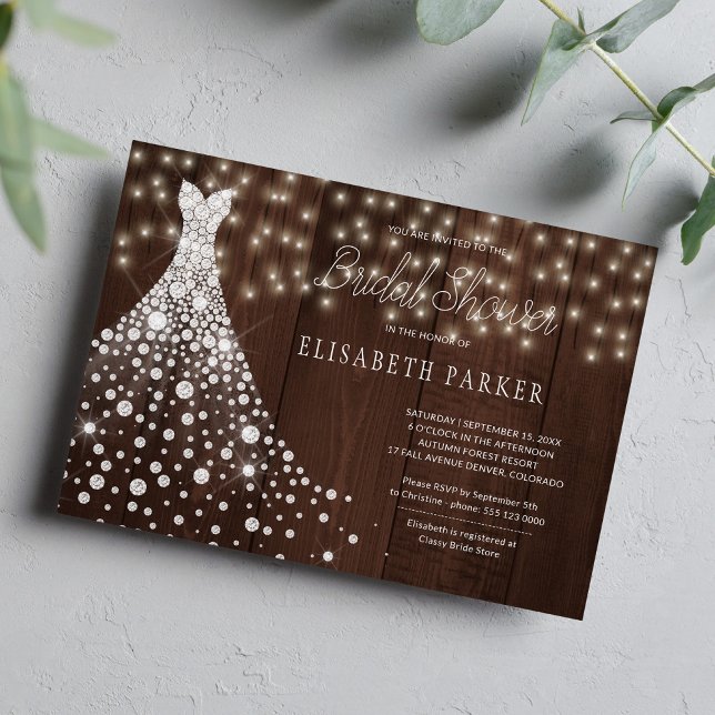 Invitation Mariage gobe rustique grange bois douche nuptiale (Créateur téléchargé)