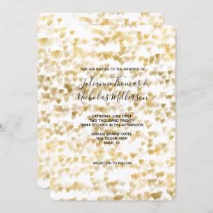 Invitation Mariage Gold Hearts