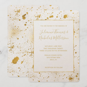 Invitation Mariage Gold Splatters