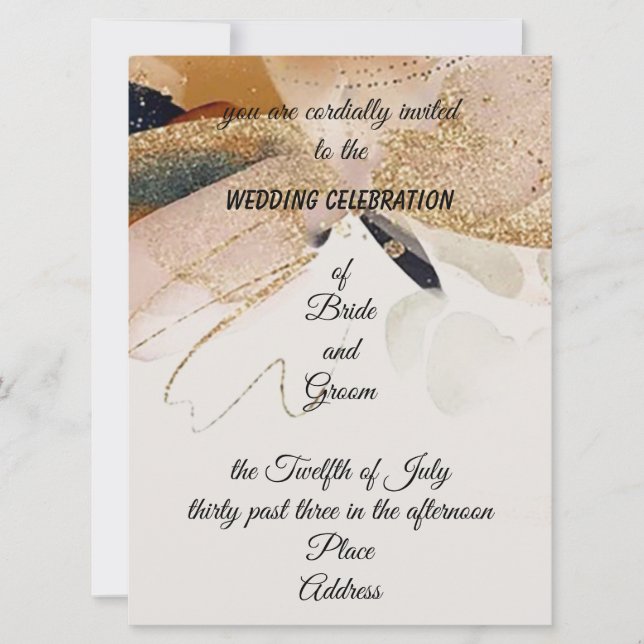 Invitation mariage "Golden Dragonfly" (Devant)