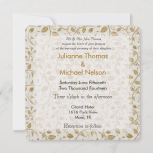 Invitation Mariage Golden Vines