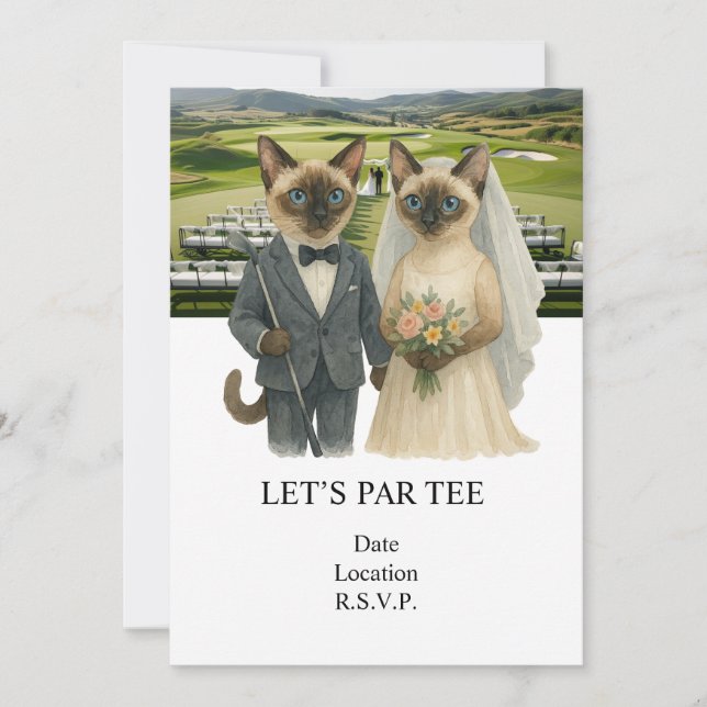 Invitation Mariage Golf Faisons le Par pour les amoureux des  (Devant)
