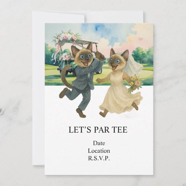 Invitation Mariage Golf Let's Par tee pour les amoureux des c (Devant)