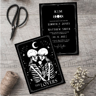 Invitation Mariage goth de tarot noir