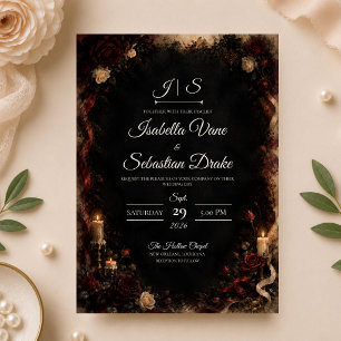 Invitation Mariage gothique à la bougie