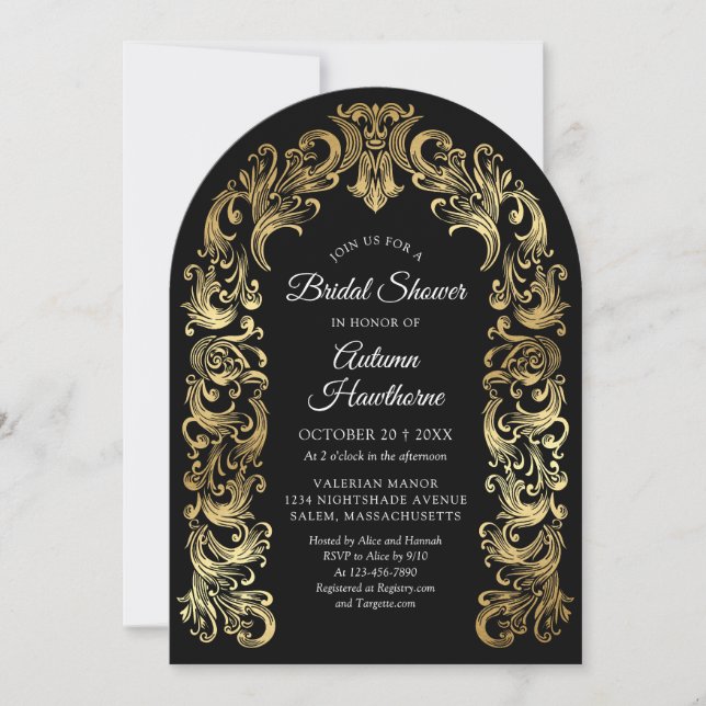 Invitation Mariage gothique baroque (Devant)