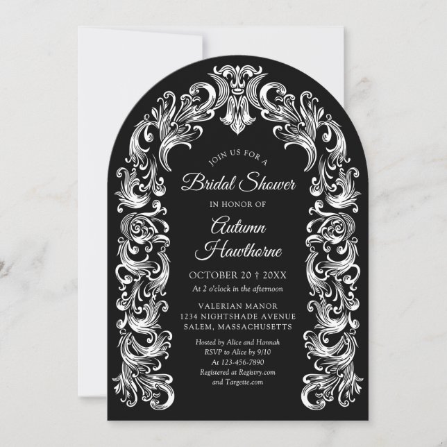 Invitation Mariage gothique baroque (Devant)