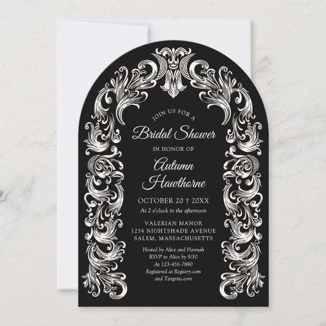 Invitation Mariage gothique baroque (Devant)