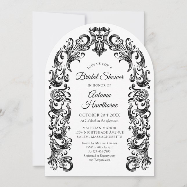 Invitation Mariage gothique baroque (Devant)