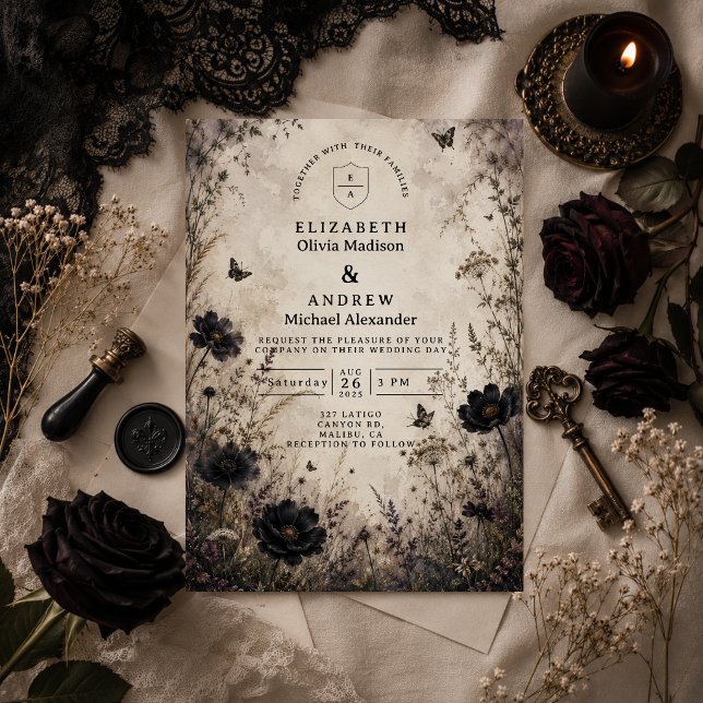 Invitation Mariage gothique boho foncé (Créateur téléchargé)
