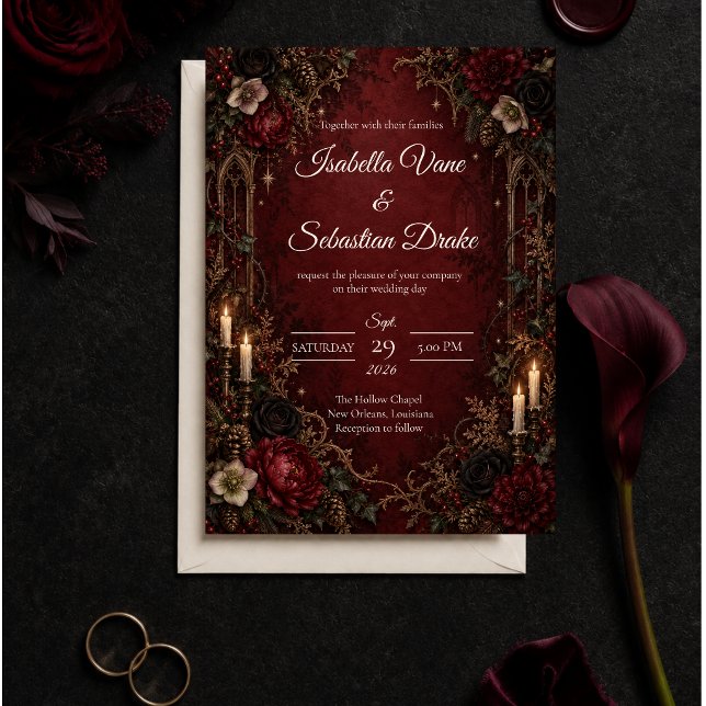 Invitation Mariage gothique céleste éthéré (Créateur téléchargé)
