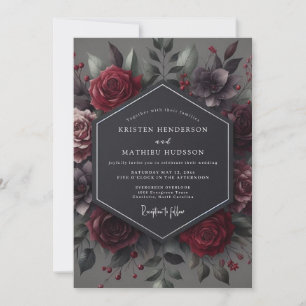 Invitation Mariage gothique Claret