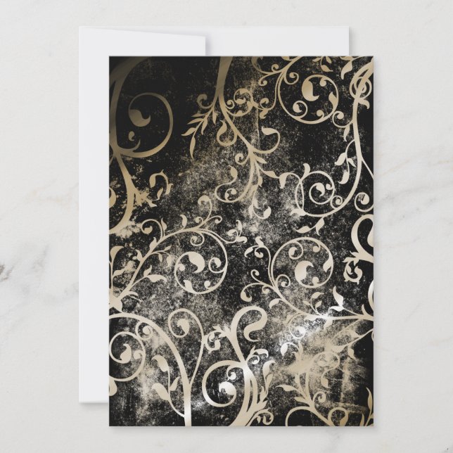 Invitation Mariage gothique de Grunge Damassé (Devant)