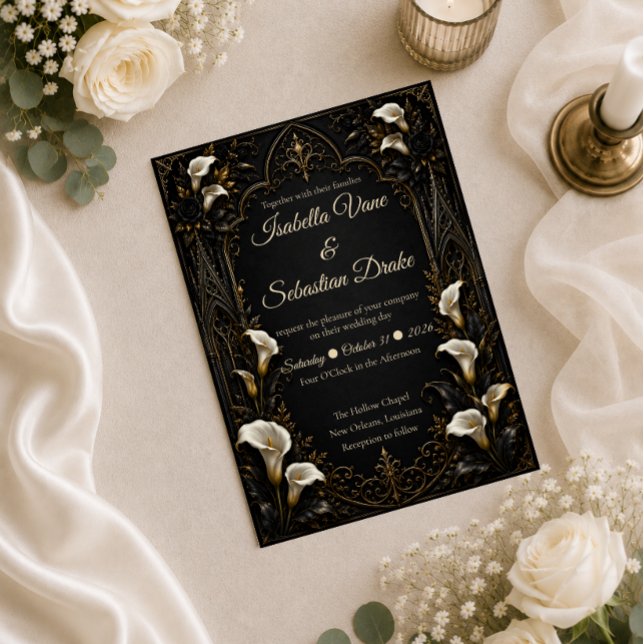 Invitation Mariage gothique de luxe (Créateur téléchargé)