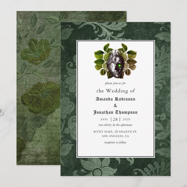 Invitation Mariage gothique de Witchwood (Devant / Derrière)