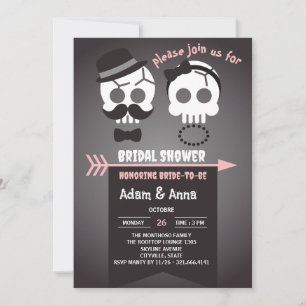 Invitation Mariage gothique d'Halloween crâne personnalisé