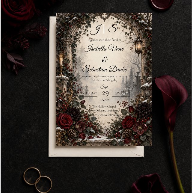 Invitation Mariage gothique d'hiver maussade (Créateur téléchargé)