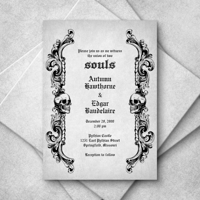 Invitation Mariage gothique du crâne (Créateur téléchargé)