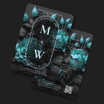Invitation Mariage gothique Élégant Turquoise Bleu Roses Boho<br><div class="desc">Invitation vos invités à une soirée audacieuse et élégante avec notre Mariage gothique Elégant Turquoise Blue Floral Boho Faire-part de mariage. Entièrement personnalisable avec le code QR pour s'adapter à votre style unique,  cette invitation est la meilleure façon de faire une déclaration lors de votre journée spéciale.</div>
