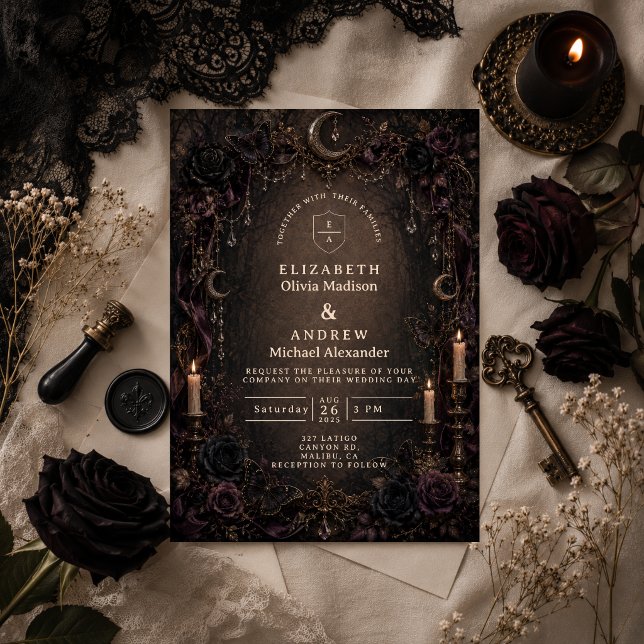 Invitation Mariage Gothique Fantaisiste (Créateur téléchargé)