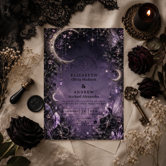 Invitation Mariage Gothique Fée Fantaisiste (Créateur téléchargé)