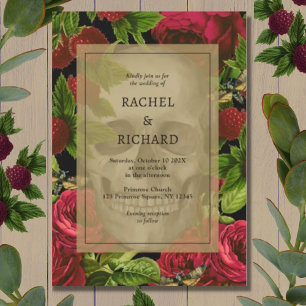 Invitation Mariage gothique floral foncé