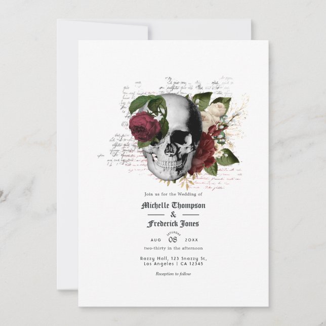 Invitation Mariage gothique floral rustique d'automne (Devant)