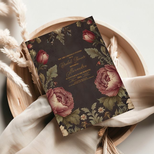 Invitation Mariage gothique floral victorien (Créateur téléchargé)