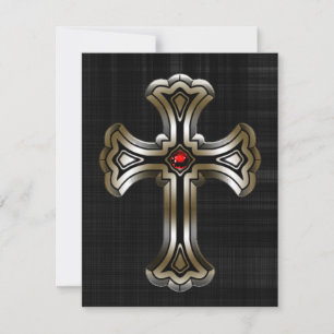Invitation Mariage gothique Gold Cross