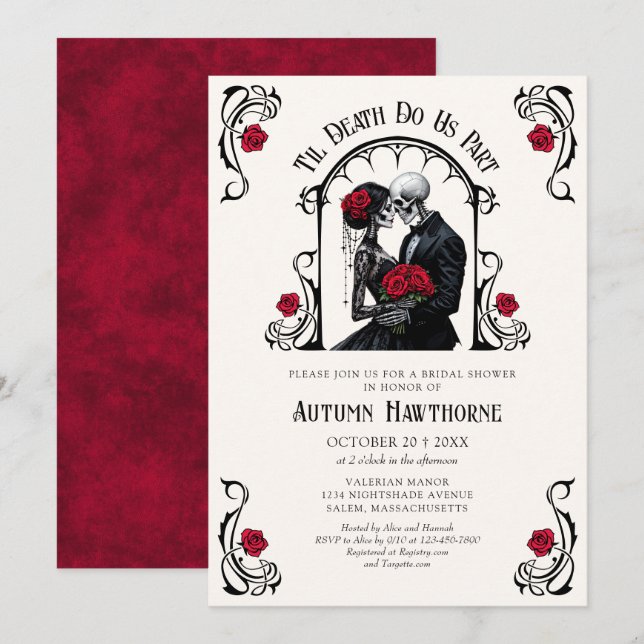 Invitation Mariage gothique jusqu'à la mort (Devant / Derrière)