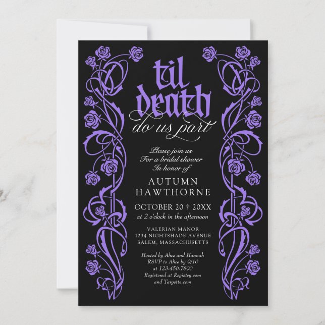 Invitation Mariage gothique jusqu'à la mort (Devant)