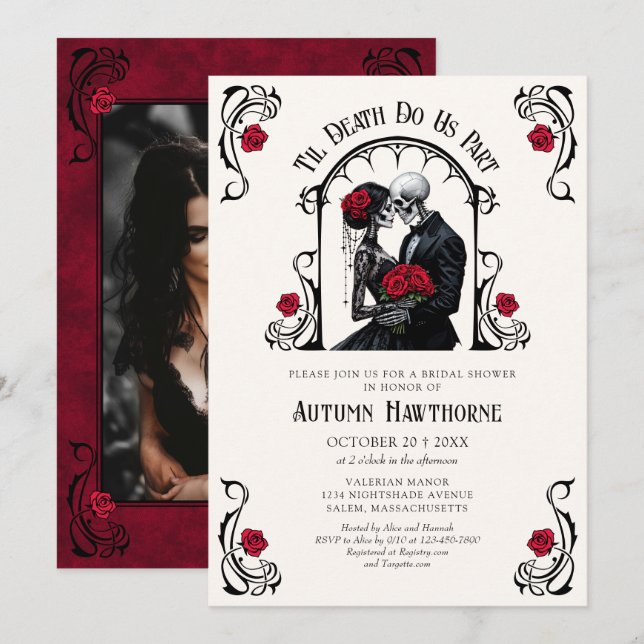 Invitation Mariage gothique jusqu'à la mort (Devant / Derrière)