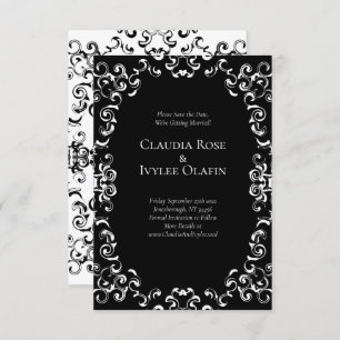 Invitation Mariage gothique noir et blanc