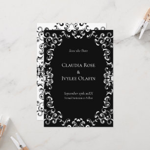 Invitation Mariage gothique noir et blanc
