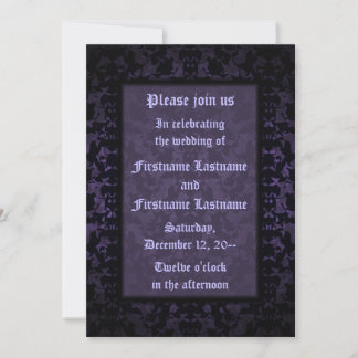 Invitation Mariage gothique noir et violet