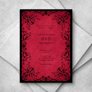 Invitation Mariage gothique noir rouge