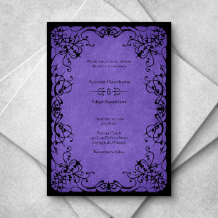 Invitation Mariage gothique noir violet