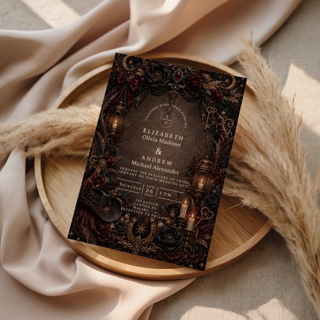 Invitation Mariage gothique occidental romantique (Créateur téléchargé)