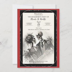 Invitation Mariage gothique romantique squelette vintage