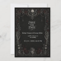 Mariage Gothique Rose Noire Crâne Coeur 