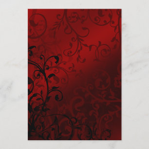 Invitation Mariage gothique rouge Damask