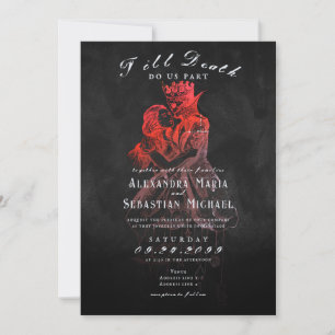 Invitation Mariage gothique sombre jusqu'à la mort Emo Whimsy