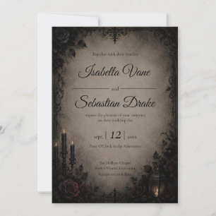 Invitation Mariage gothique sombre romantique