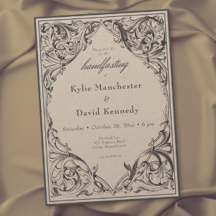 Invitation Mariage gothique victorien jusqu'à la mort Noir et