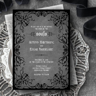 Invitation Mariage gothique victorien noir