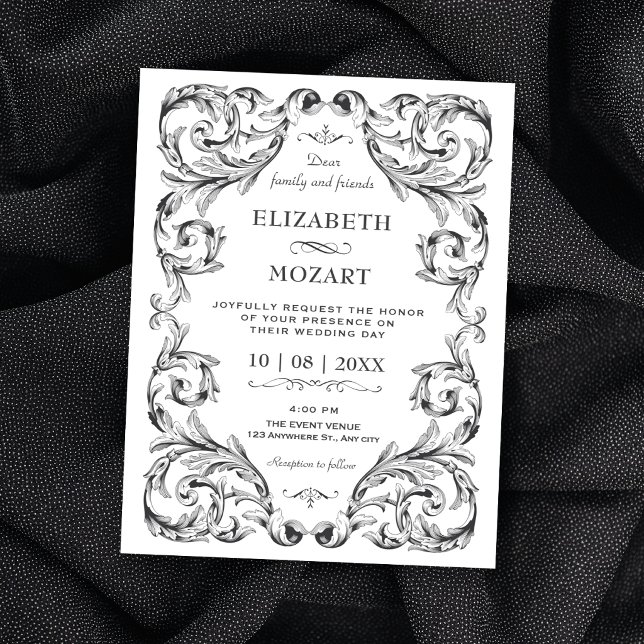 Invitation Mariage gothique vintage (Créateur téléchargé)