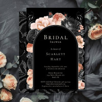 Mariage gothique vintage noir rose arché Shower de