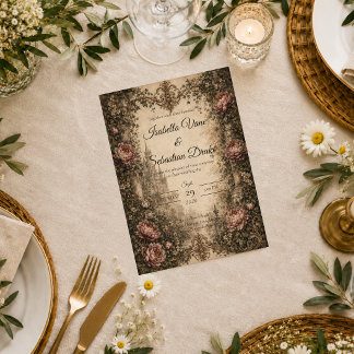Invitation Mariage gothique vintage romantique